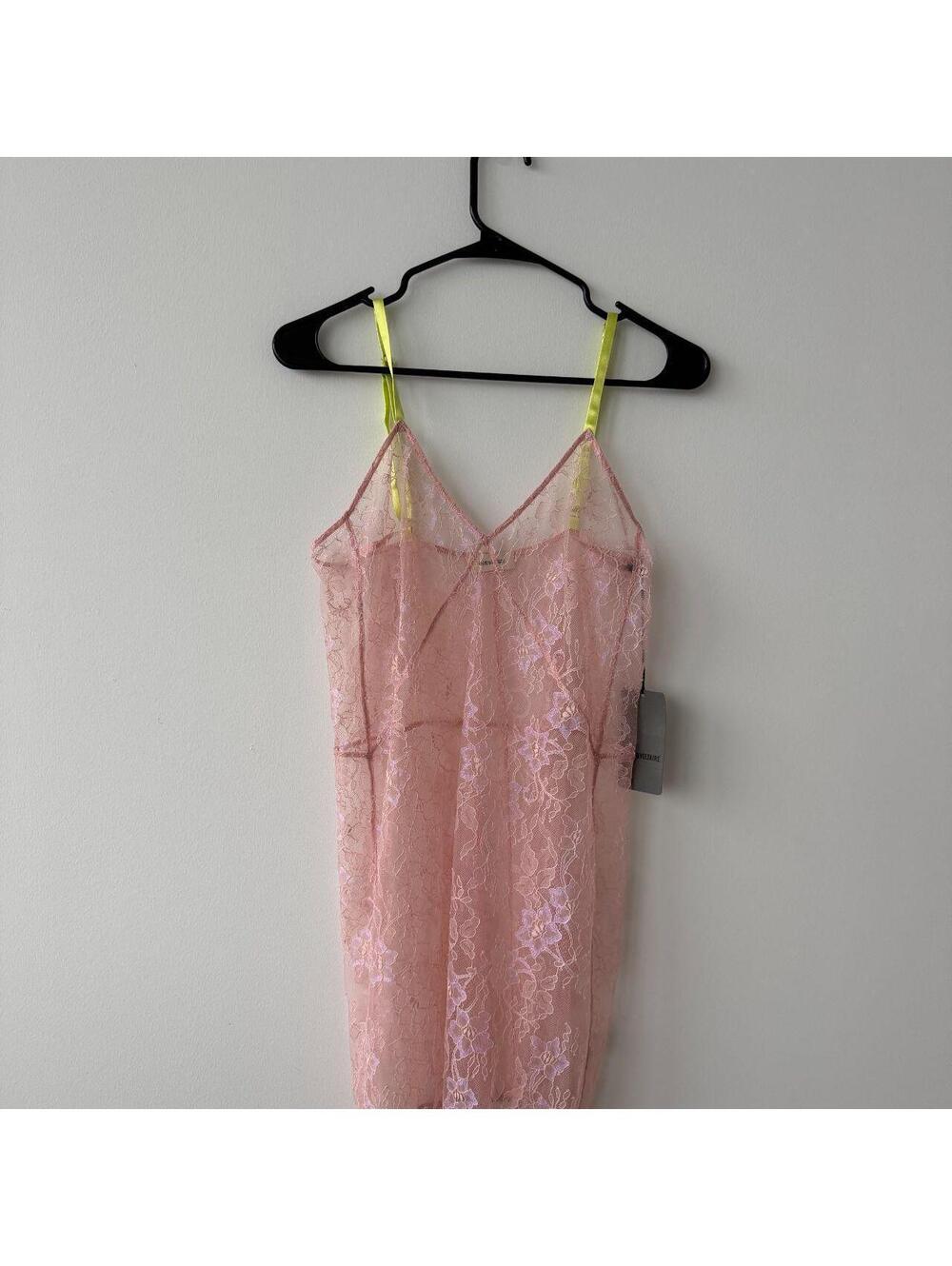 Zadig & Voltaire sheer floral lace slip mini dress size M